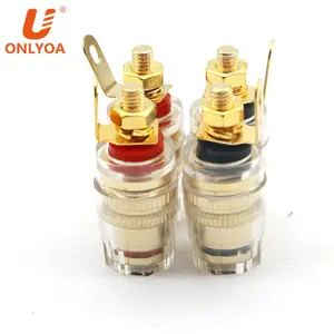 ONLYOA 4mm Banana Jack Speaker Terminal Binding Post Gold Plating Transparent Plastic Shell Speaker Power Amplifier