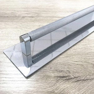 Meilv Hardware Long Size 448mm CC Black Gold <strong>Brass</strong> Cabinet Door Drawer <strong>Texture</strong> Handle Pull With One <strong>Plate</strong>