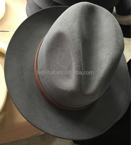 Chapeau fédora en feutre, véritable fourrure de lapin - Product Image 1