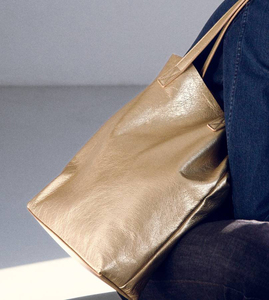 <strong>Silver</strong> Gold Oversize Tote <strong>Handbag</strong> Women's Casual Tote Bag Designer Metallic PU Leather Fashion Bag Waterproof Soft Bag Daily - Product Image 2