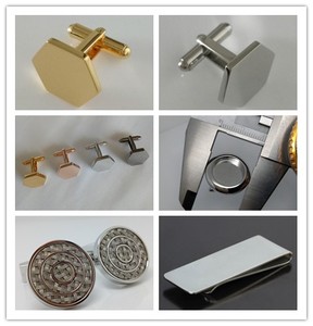 De la joyería de DIY brazalete de metal enlace bandeja latón personalizado cuadrado gemelos espacios en blanco - Product Image 5