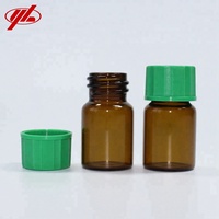 Botol Kaca Kecil dengan Tutup Ulir Transparan dan Amber