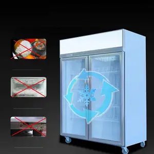 ที่มีคุณภาพดี2ตู้โชว์พัดลมระบายความร้อนอุปกรณ์ทำความเย็นแสดงราคา6ประตูตู้เย็นเชิงพาณิชย์
