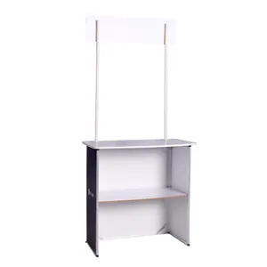 Draagbare Aluminium Demo Stand Draagbare Promotie Tafel Met Top Banner Display En Draagtas