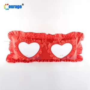 Funda de almohada de doble Corazón, material satinado, sedoso, personalizado, para sublimación