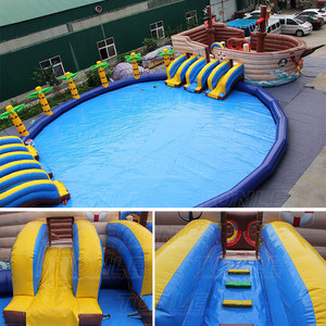 Di động ngoài trời tàu cướp biển thương mại khổng lồ Hồ bơi bơm hơi công viên nước/công viên nước để bán - Product Image 5