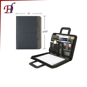 Alta calidad pu cuero cartera de negocios para el <span class=keywords><strong>hombre</strong></span> documento carpeta A4 cremallera cuero maletín con asa - Product Image 1