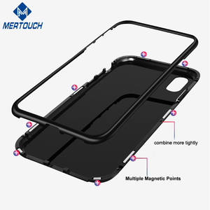 Imán flip teléfono caso para el iphone 360 marco de metal protector con vidrio templado claro alto - Product Image 6