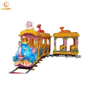 Phim hoạt hình vui chơi giải trí công viên thu hút <span class=keywords><strong>kiddie</strong></span> trò chơi 14 ghế voi electric theo dõi tàu nhỏ đi xe - Product Image 2