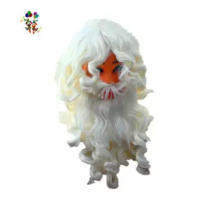 Large White Color Father Christmas Party Synthetic Santa Wig with Beard HPC-1817