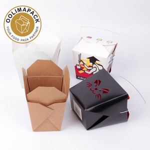 Paper Food Take Out <strong>Box</strong> with Handle, Disposable Take Away <strong>Noodle</strong> <strong>Box</strong> - Product Image 2