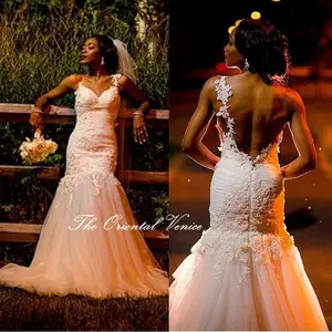 NE267 Robe de Mariage African Style Backless One Shoulder Mermaid Wedding Dress Vestidos de Novia Custom Made Bridal Gowns