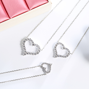Solido Argento 925 <span class=keywords><strong>Collana</strong></span> In Argento con Ciondolo A forma di Cuore Regalo <span class=keywords><strong>per</strong></span> <span class=keywords><strong>Lei</strong></span> - Product Image 1