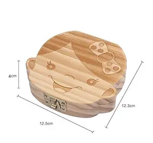 Milch zähne Holz lagerung box für kinder Zahn Box organizer für baby Sparen