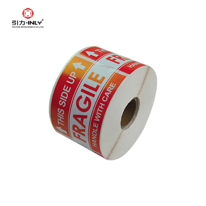 Fragile label THIS SIDE UP shipping warning roll sticker