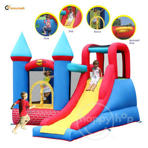 Château <span class=keywords><strong>gonflable</strong></span> <span class=keywords><strong>Happy</strong></span> <span class=keywords><strong>Hop</strong></span> Red Bricks Castle-9007 avec toboggan et trampoline, nouveau design 2013 - Product Image 2