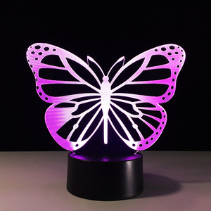 <span class=keywords><strong>Farfalla</strong></span> Camera Da Letto LED Night Light Acrilico 3D di 7 Colori Che Cambiano Tattile Seduta Luci Della Stanza Luce di Sonno - Product Image 4