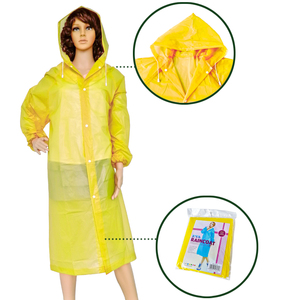 Hooded <strong>Long</strong> Raincoat Heavy Duty <strong>Long</strong> Yellow <strong>Rain</strong> <strong>Coat</strong> - Product Image 5