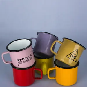 Mug Enamel Asli Keramik Kustom Stok Grosir