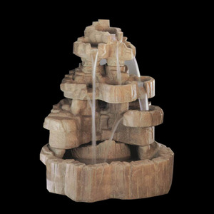 Tallado color mármol pequeña cabeza de león Mesa cascada - Product Image 4