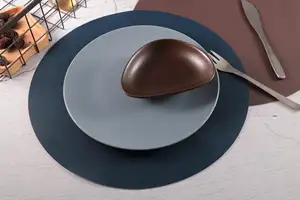 Tabletex Anti-Rutsch-Kunststoff runde PVC-Leder hitze beständige Tisch matte