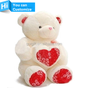 Carino Personalizzato Orsacchiotto di Peluche Peluche Che Tiene Grande Rosso '<span class=keywords><strong>TI</strong></span> AMO' Cuore Bambola - Product Image 2