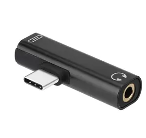 Adaptor pengisian daya 2 in 1, Audio Analog 2 in 1 Tipe <span class=keywords><strong>c</strong></span> Audio Aux 3.5mm untuk konektor adaptor Earphone Tipe <span class=keywords><strong>c</strong></span> - Product Image 1