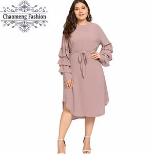 2117# New fashion islamic clothing turkish plus size pearls tunic tops and skirts long sleeve blouse muslim dresses 2019