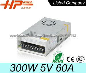 Enchufe de fábrica CE RoHS única tensión constante ouput para el modo de cambio de visualización llevado AC DC 5V 60A 300W fuent - Product Image 1