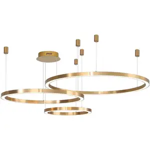 Round Fancy Circular Chandelier Decorative Big Circle Gold Led Ring Pendant Light
