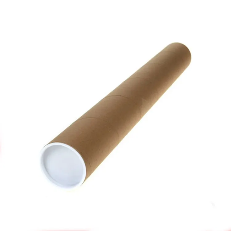 אקו ידידותי דיוור נייר חום קרטון קרטון צינור עבור פוסטר עם מכסי פלסטיק