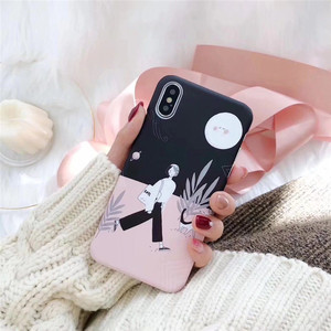 Caminar chica gato arte ilustración hard PC Phone caso para el iPhone x 8 8 más 7 6 s 6 Más - Product Image 3