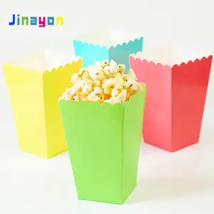 Kotak Popcorn Warna-warni Cetak Jinayon dengan Logo Yang Disesuaikan Grosir Kualitas Premium Kemasan Makanan Pesta Kotak Hadiah Kertas