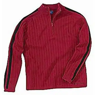 Pull-over en laine tricotée pour hommes, demi-fermeture éclair, à manches rayées, de design, nouvelle mode