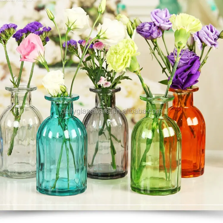 Vasi da fiori in vetro di cristallo per centrotavola matrimonio vaso di vetro fiore cilindro colorato