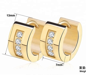 Wholesale <strong>Small</strong> Size <strong>Silver</strong> 316L Stainless Steel Earrings Fine <strong>Hoop</strong> Style for Women Zircon Decorated - Product Image 6