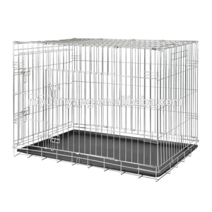 Gabbia per cani pieghevole di sicurezza in metallo acciaio forte bar gabbie per cani con vassoio di plastica - Product Image 1