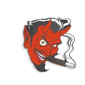 Идеальная эмалированная булавка, металлический значок с дьяволом для курения, булавка для лацкана