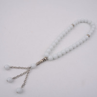 Bracelet rond en jade de Dubaï avec accessoires en alliage, perles de prière musulmanes personnalisées, tasbih