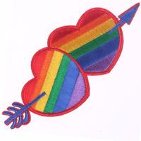 Patchs arc-en-ciel LGBT brodés 3D personnalisés de haute qualité, à thermocoller, pour vêtements de fierté