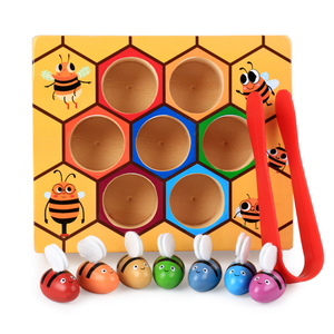 Juguete Educativo Montessori de Abeja, Caja de Juego de Madera con Colmena, Juego de Emparejamiento para Niños - Product Image 2