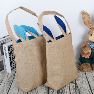 7 farben Eco Sackleinen Ostern Ei Verpackung Einkaufstasche Mit Bunny Ohren - Product Image 4