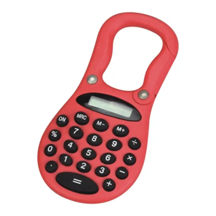 Поставка мини-калькулятор с логотипом с крючком и карабином для рекламы