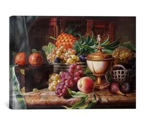 Charmant Canvas Fruitmand Olieverfschilderijen Van Druif Voor Geschenken