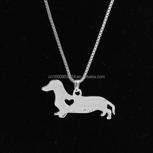 Huisdier Rescue Dier Liefhebbers Sieraden Teckel Ketting Zilver Puppy Hart Afgesneden Hond Ras Pet Gedenkteken Charms