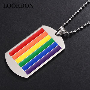 LOORDON esmalte clásico <span class=keywords><strong>Gay</strong></span> bandera Arco Iris Dogtag colgante-LGBT <span class=keywords><strong>Gay</strong></span> <span class=keywords><strong>y</strong></span> lesbiana orgullo collar - Product Image 4