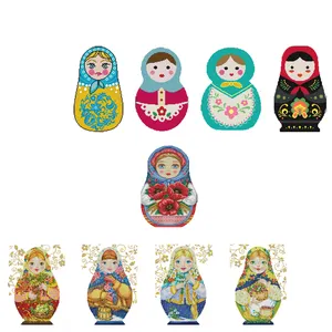 NKF Russian doll cross stitch patterns aida cloth cross stitch fabric aida thread diy gift for cross stitch kits