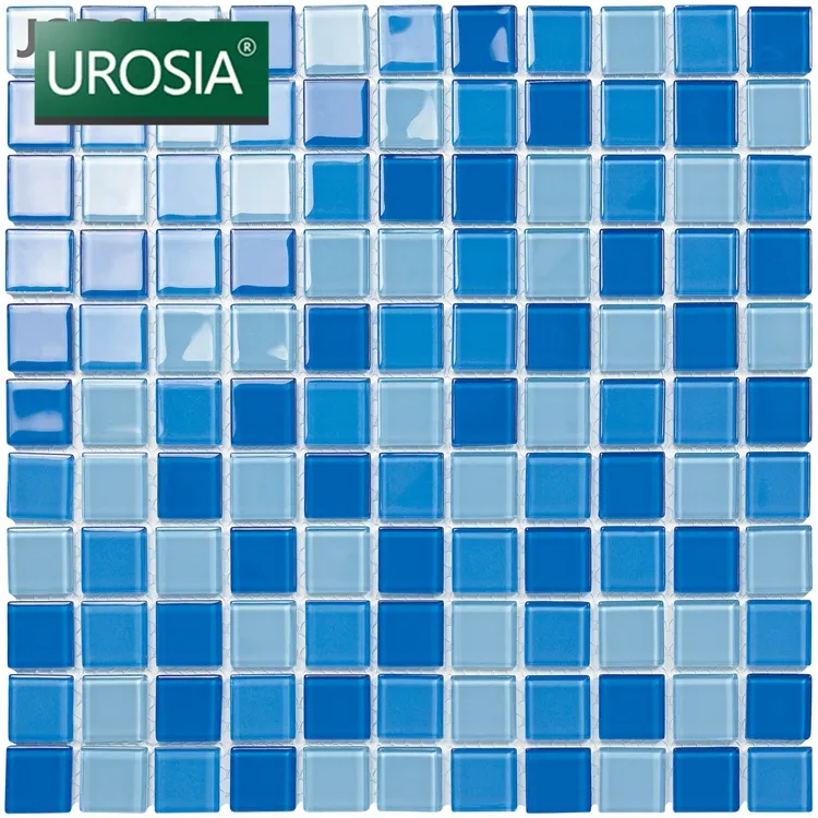 Cheapest China Tiles Custom-made Pattern Pool Durable Light Blue Swimming Pool Mosaic Tile