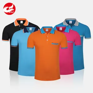 Оптовая продажа, Лучшая цена, разноцветная рубашка-поло с воротником и карманами, мужская рубашка-поло большого размера из 100% хлопка