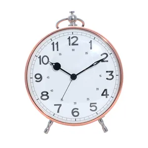 5 inch cheap silent custom alarm clock vintage rose gold retro desk & table clocks